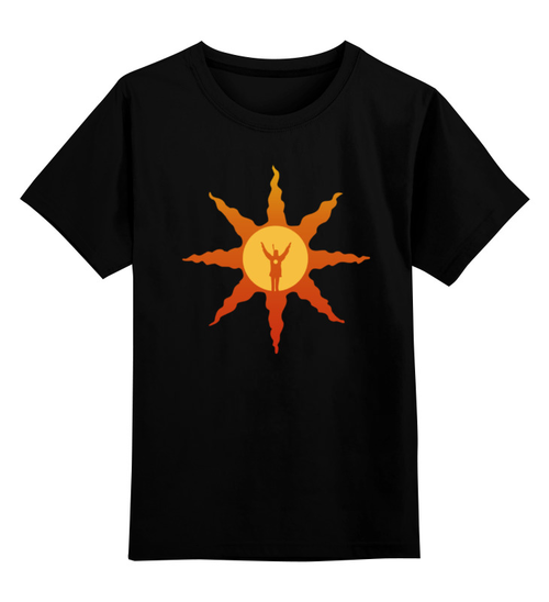 Заказать детскую футболку в Москве. Детская футболка классическая унисекс dark souls sun от cherdantcev - готовые дизайны и нанесение принтов.