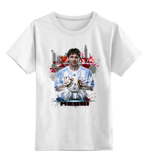 Заказать детскую футболку в Москве. Детская футболка классическая унисекс Лионель Месси от  ЯрМайка - готовые дизайны и нанесение принтов.