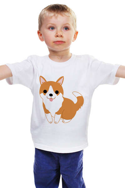 Заказать детскую футболку в Москве. Детская футболка классическая унисекс Корги от MariYang  - готовые дизайны и нанесение принтов.