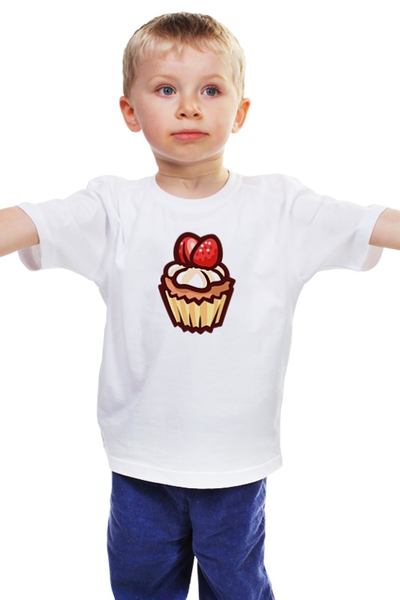 Заказать детскую футболку в Москве. Детская футболка классическая унисекс Кекс  от Polilog - готовые дизайны и нанесение принтов.