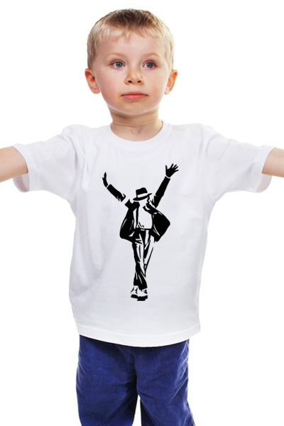 Заказать детскую футболку в Москве. Детская футболка классическая унисекс Майкл Джексон (Michael Jackson) от originals - готовые дизайны и нанесение принтов.