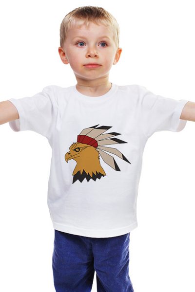 Заказать детскую футболку в Москве. Детская футболка классическая унисекс Индеец Гордый Орел от chistopopitersky - готовые дизайны и нанесение принтов.