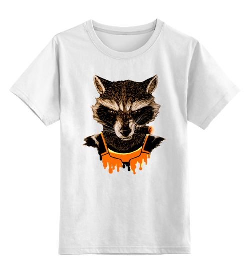 Заказать детскую футболку в Москве. Детская футболка классическая унисекс What's a raccoon? от balden - готовые дизайны и нанесение принтов.