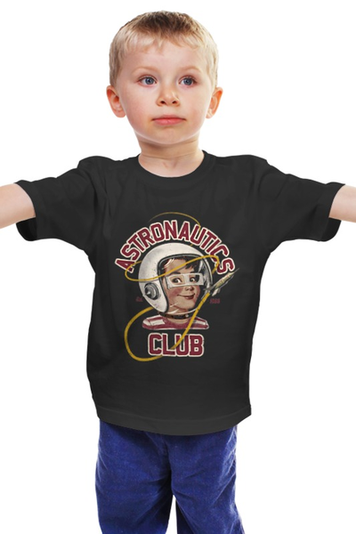 Заказать детскую футболку в Москве. Детская футболка классическая унисекс astronautics club от martabratislavskaya - готовые дизайны и нанесение принтов.