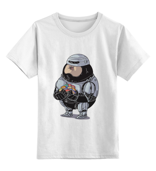 Заказать детскую футболку в Москве. Детская футболка классическая унисекс Fat Robocop от priceless - готовые дизайны и нанесение принтов.