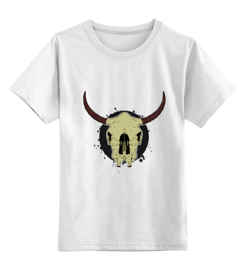 Заказать детскую футболку в Москве. Детская футболка классическая унисекс Skull Bull от denis01001 - готовые дизайны и нанесение принтов.
