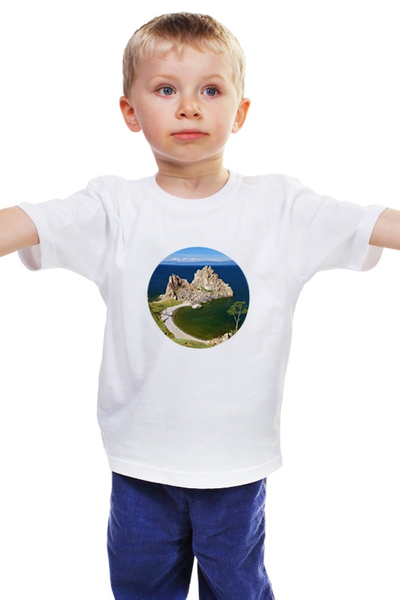 Заказать детскую футболку в Москве. Детская футболка классическая унисекс Байкал (Ольхон) от Иван - готовые дизайны и нанесение принтов.