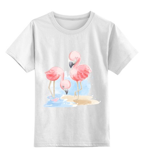 Заказать детскую футболку в Москве. Детская футболка классическая унисекс Два маленьких фламинго от printeriumstore@gmail.com - готовые дизайны и нанесение принтов.