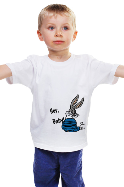 Заказать детскую футболку в Москве. Детская футболка классическая унисекс Bugs Bunny_man от Printio - готовые дизайны и нанесение принтов.