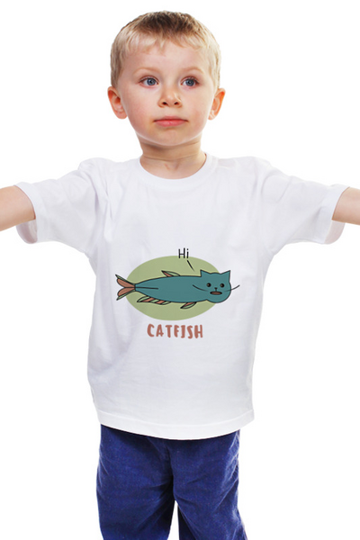 Заказать детскую футболку в Москве. Детская футболка классическая унисекс Catfish (Сом) от chistopopitersky - готовые дизайны и нанесение принтов.