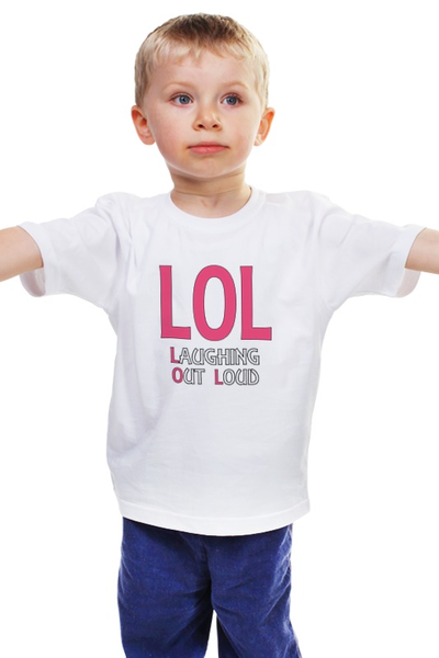 Заказать детскую футболку в Москве. Детская футболка классическая унисекс Laughing out loud от ideboshir - готовые дизайны и нанесение принтов.