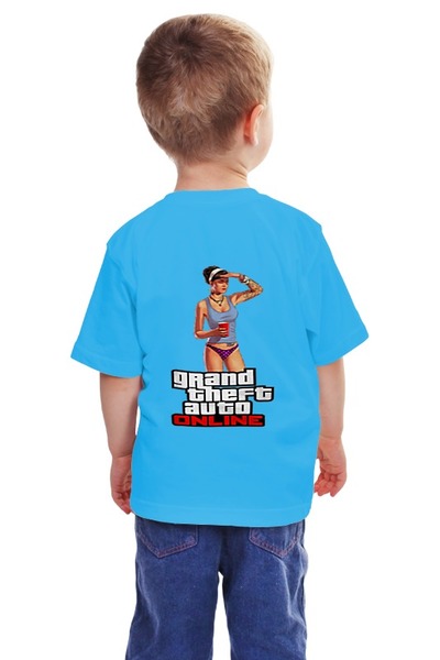Заказать детскую футболку в Москве. Детская футболка классическая унисекс GTA Online от leeshao - готовые дизайны и нанесение принтов.