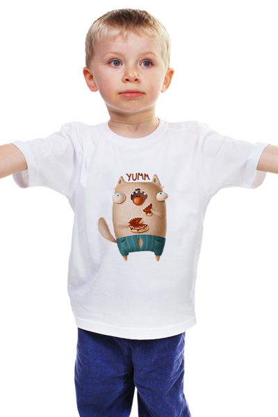 Заказать детскую футболку в Москве. Детская футболка классическая унисекс  Котик от THE_NISE  - готовые дизайны и нанесение принтов.