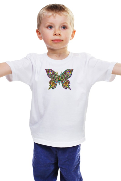 Заказать детскую футболку в Москве. Детская футболка классическая унисекс бабочка от DenTen - готовые дизайны и нанесение принтов.