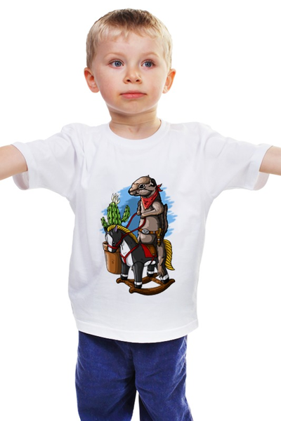 Заказать детскую футболку в Москве. Детская футболка классическая унисекс ковбой от krolya_spb@mail.ru - готовые дизайны и нанесение принтов.