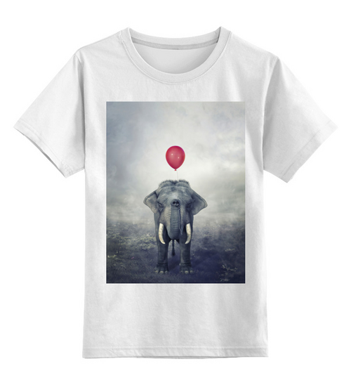 Заказать детскую футболку в Москве. Детская футболка классическая унисекс Красный шар и слон от Дана Столыпина - готовые дизайны и нанесение принтов.