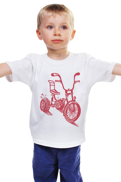 Заказать детскую футболку в Москве. Детская футболка классическая унисекс Велосипед от qwere - готовые дизайны и нанесение принтов.