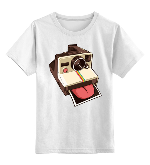 Заказать детскую футболку в Москве. Детская футболка классическая унисекс Полароид с языком от fanart - готовые дизайны и нанесение принтов.