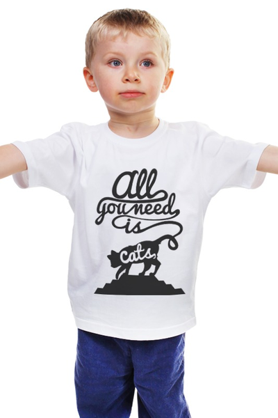 Заказать детскую футболку в Москве. Детская футболка классическая унисекс Котик от CoolDesign - готовые дизайны и нанесение принтов.