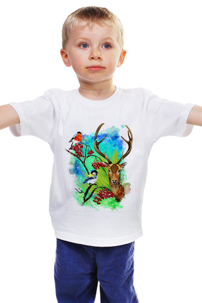 Заказать детскую футболку в Москве. Детская футболка классическая унисекс Новогодняя сказка. от Zorgo-Art  - готовые дизайны и нанесение принтов.