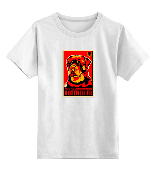 Заказать детскую футболку в Москве. Детская футболка классическая унисекс Собака: ROTTWEILER от Виктор Гришин - готовые дизайны и нанесение принтов.