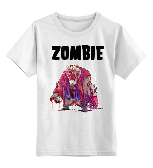 Заказать детскую футболку в Москве. Детская футболка классическая унисекс Zombie Cat от Leichenwagen - готовые дизайны и нанесение принтов.