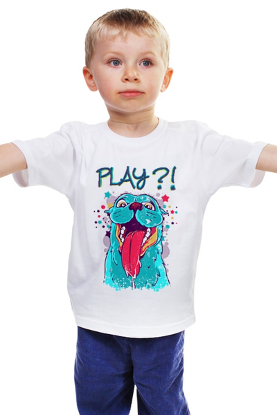 Заказать детскую футболку в Москве. Детская футболка классическая унисекс Play?  от ПРИНТЫ ПЕЧАТЬ  - готовые дизайны и нанесение принтов.