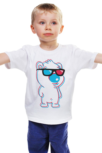 Заказать детскую футболку в Москве. Детская футболка классическая унисекс Медведь 3D от trugift - готовые дизайны и нанесение принтов.