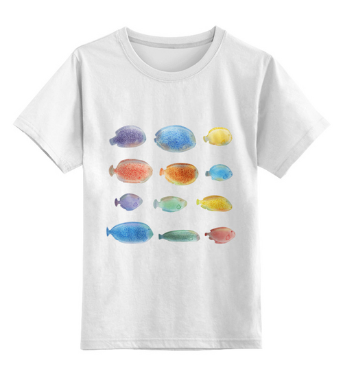 Заказать детскую футболку в Москве. Детская футболка классическая унисекс FISHS от polinanikm@gmail.com - готовые дизайны и нанесение принтов.