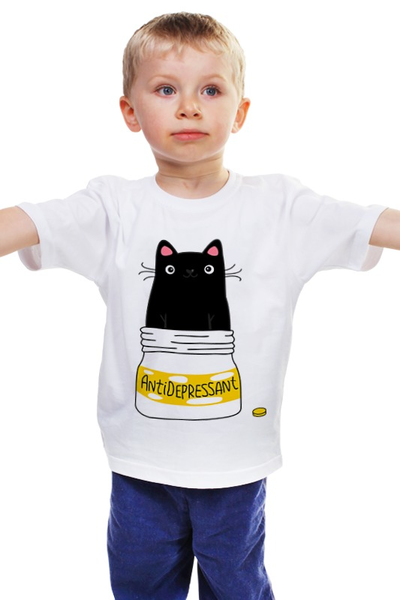 Заказать детскую футболку в Москве. Детская футболка классическая унисекс Антидепрессант от megashmot - готовые дизайны и нанесение принтов.