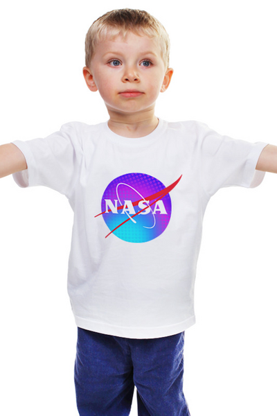 Заказать детскую футболку в Москве. Детская футболка классическая унисекс Nasa логотип от Maria Bobrova - готовые дизайны и нанесение принтов.