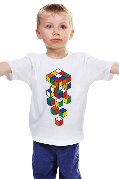 Заказать детскую футболку в Москве. Детская футболка классическая унисекс Кубик Рубика от Yaroslava - готовые дизайны и нанесение принтов.