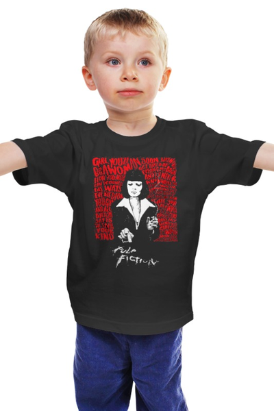 Заказать детскую футболку в Москве. Детская футболка классическая унисекс Pulp Fiction black от KinoArt - готовые дизайны и нанесение принтов.