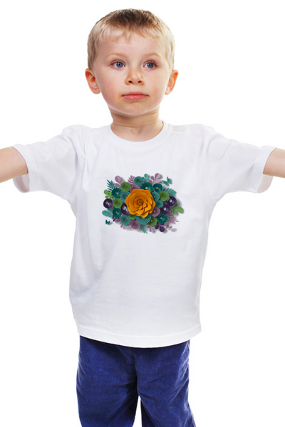 Заказать детскую футболку в Москве. Детская футболка классическая унисекс Цветок от Елена  - готовые дизайны и нанесение принтов.