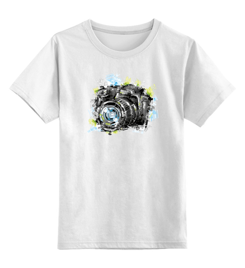 Заказать детскую футболку в Москве. Детская футболка классическая унисекс Фотоаппарат от coolmag - готовые дизайны и нанесение принтов.