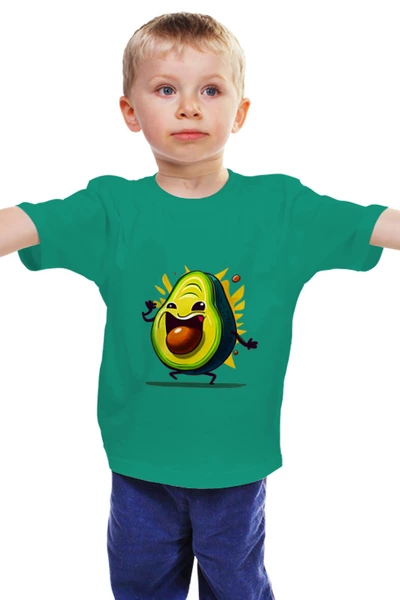 Заказать детскую футболку в Москве. Детская футболка классическая унисекс Детская футболка "Веселый авокадо" от elenakolomina@gmail.com - готовые дизайны и нанесение принтов.