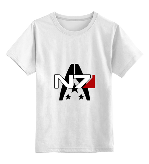 Заказать детскую футболку в Москве. Детская футболка классическая унисекс Mass Effect N7 от BURNSHIRTS - готовые дизайны и нанесение принтов.