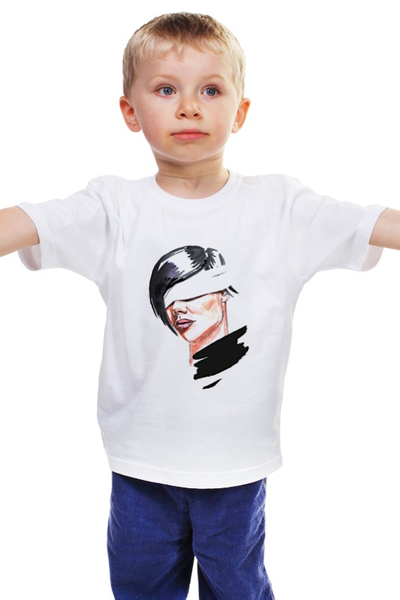 Заказать детскую футболку в Москве. Детская футболка классическая унисекс Девушка с завязанными глазами от Evgenia Bandagnomych - готовые дизайны и нанесение принтов.