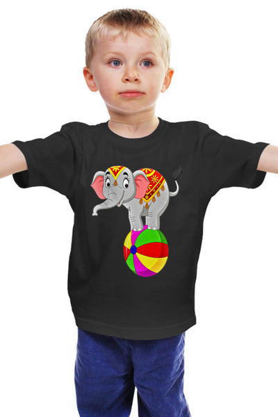 Заказать детскую футболку в Москве. Детская футболка классическая унисекс Слоник в цирке от T-shirt print  - готовые дизайны и нанесение принтов.