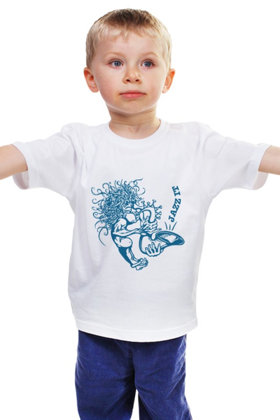 Заказать детскую футболку в Москве. Детская футболка классическая унисекс Саксофонист от BeliySlon - готовые дизайны и нанесение принтов.