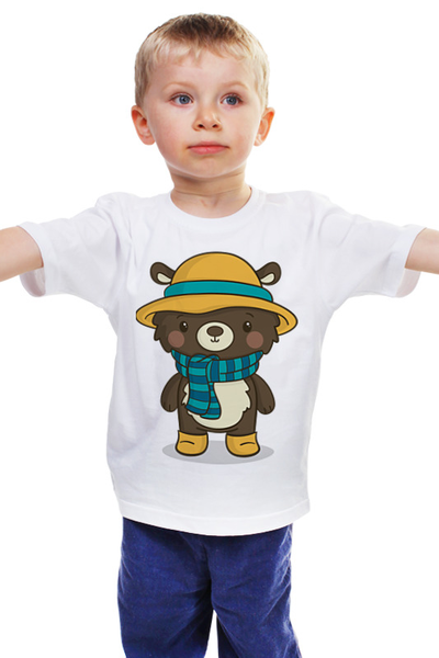 Заказать детскую футболку в Москве. Детская футболка классическая унисекс Медвежонок от ingenervolos@gmail.com - готовые дизайны и нанесение принтов.