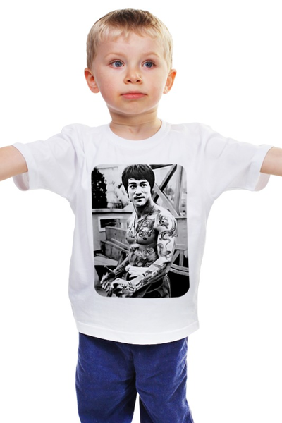 Заказать детскую футболку в Москве. Детская футболка классическая унисекс Брюс Ли с тату от trygun - готовые дизайны и нанесение принтов.