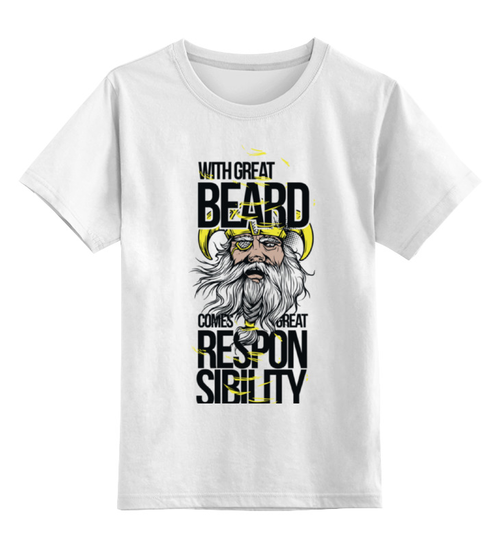 Заказать детскую футболку в Москве. Детская футболка классическая унисекс Большая борода  от Savara - готовые дизайны и нанесение принтов.