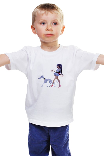 Заказать детскую футболку в Москве. Детская футболка классическая унисекс Леди с собакой от Yaroslava - готовые дизайны и нанесение принтов.