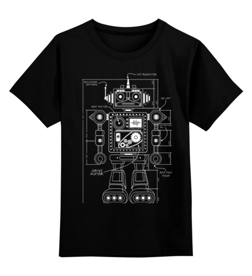 Заказать детскую футболку в Москве. Детская футболка классическая унисекс Робот от printik - готовые дизайны и нанесение принтов.