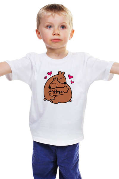 Заказать детскую футболку в Москве. Детская футболка классическая унисекс Обнимашки Мишек от trugift - готовые дизайны и нанесение принтов.