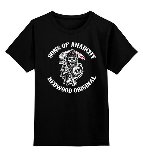 Заказать детскую футболку в Москве. Детская футболка классическая унисекс Sons Of Anarchy от Leichenwagen - готовые дизайны и нанесение принтов.