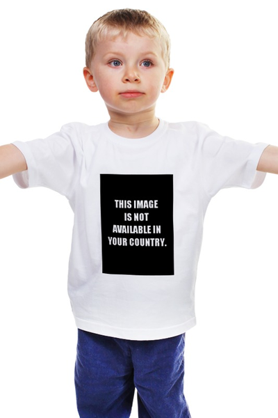 Заказать детскую футболку в Москве. Детская футболка классическая унисекс THIS IMAGE IS NOT AVAILABLE IN YOUR COUNTRY от clown - готовые дизайны и нанесение принтов.
