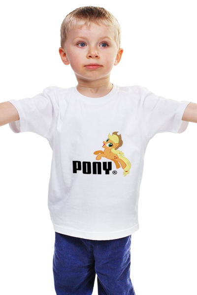 Заказать детскую футболку в Москве. Детская футболка классическая унисекс PONY  от qarter - готовые дизайны и нанесение принтов.