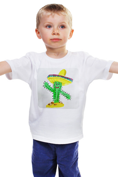 Заказать детскую футболку в Москве. Детская футболка классическая унисекс Кактус от mrs-snit@yandex.ru - готовые дизайны и нанесение принтов.